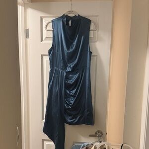 Anthropologie Asymmetrical Blue Dress